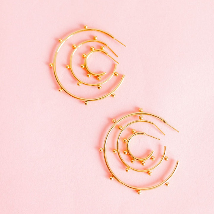 Linny Co | Lauren Gold Tone Large Hoop Earrings