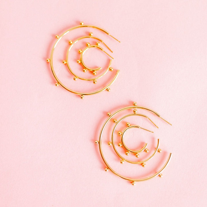 Linny Co | Lauren Gold Tone Medium Hoop Earrings