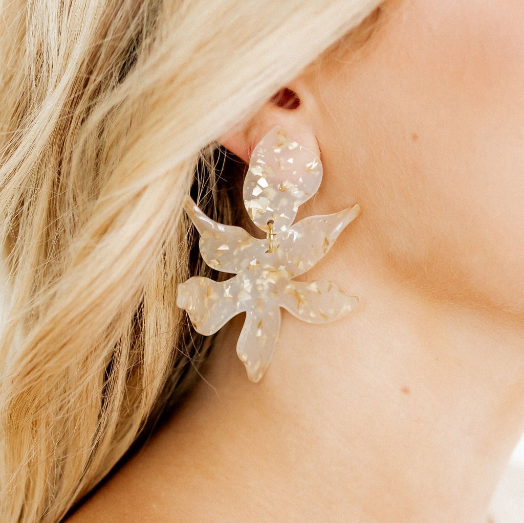 Linny Co | Flora Drop Earrings in Gold Confetti