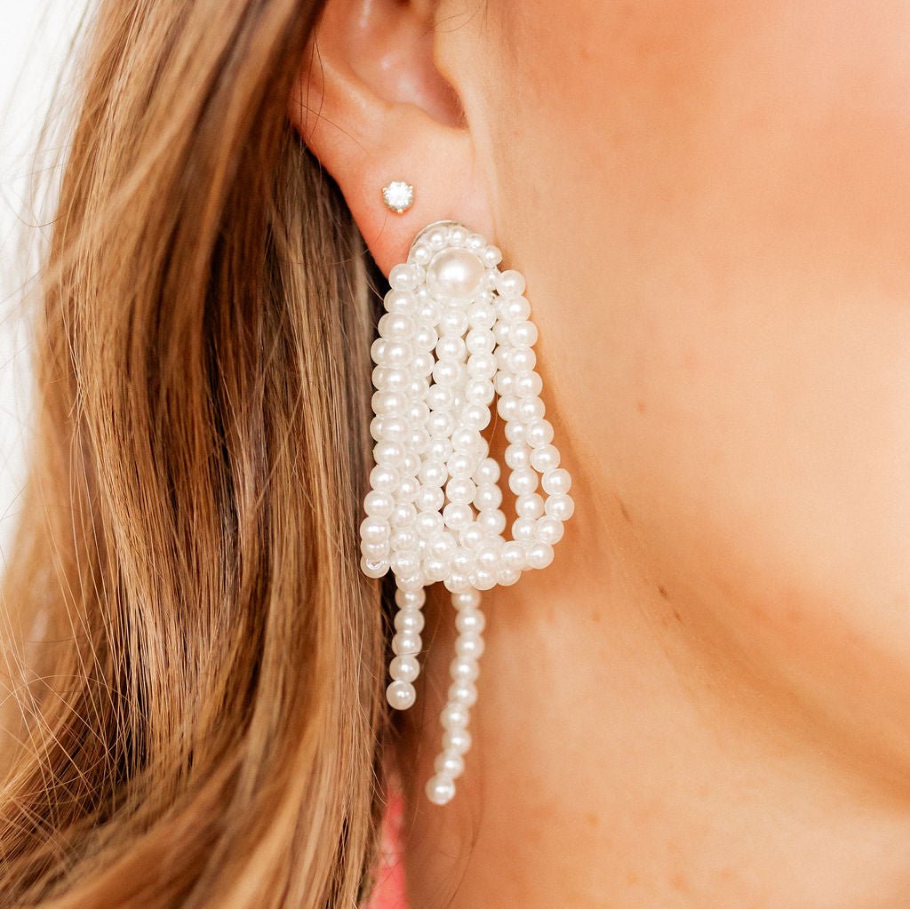 Linny Co | Kendra Pearl Bow Drop Earrings