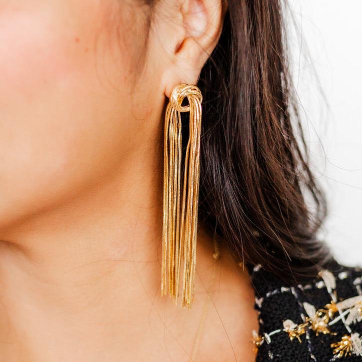 Linny Co | Natalie Gold Tone Tassel Earrings