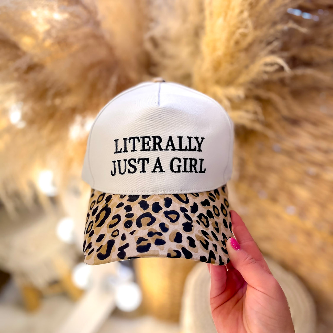 Literally Just A Girl Two Tone Canvas Trucker Cap in Multiple Color Options