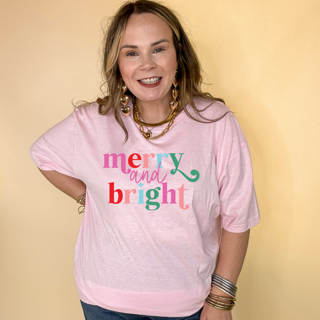 Online Exclusive | Merry and Bright Cheerful Colors Graphic Tee in Multiple Color Options