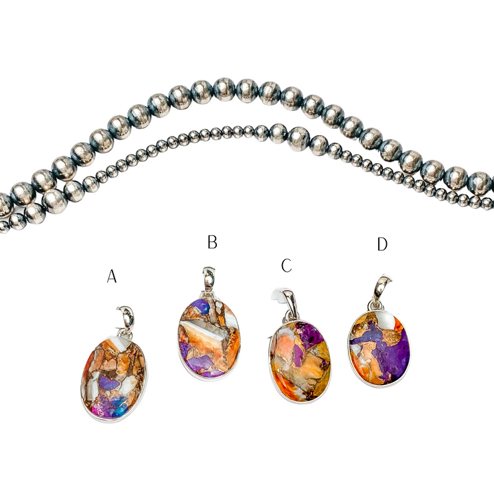 Sanchi and Filia Designs | Navajo Handmade Sterling Silver and Purple Spiny Turquoise Pendant - Giddy Up Glamour Boutique