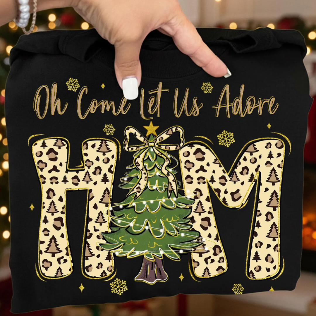 Made to Order | Adore Him Leopard Tree Graphic Tee or Sweatshirt in Multiple Printing Options on Black