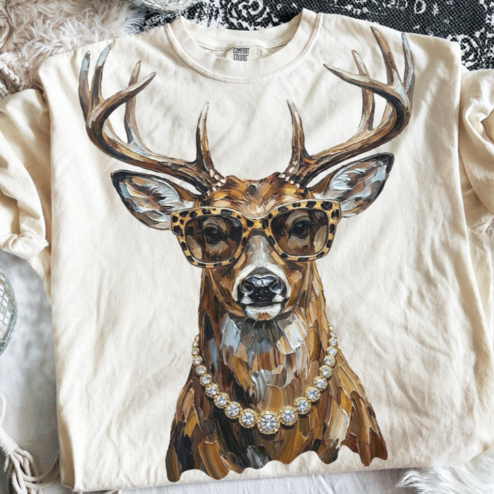 Made to Order | Boujee Buck Graphic Tee or Sweatshirt in Multiple Printing Options on Ivory or Black