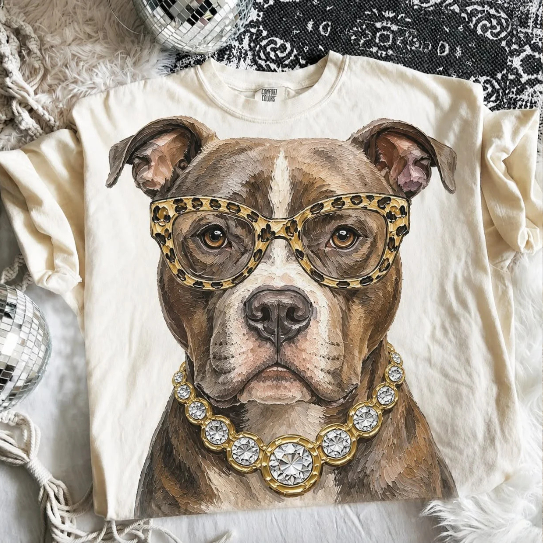 Made to Order | Boujee Pitty Printed Graphic Design Tee or Sweatshirt in Multiple Printing Options on Ivory