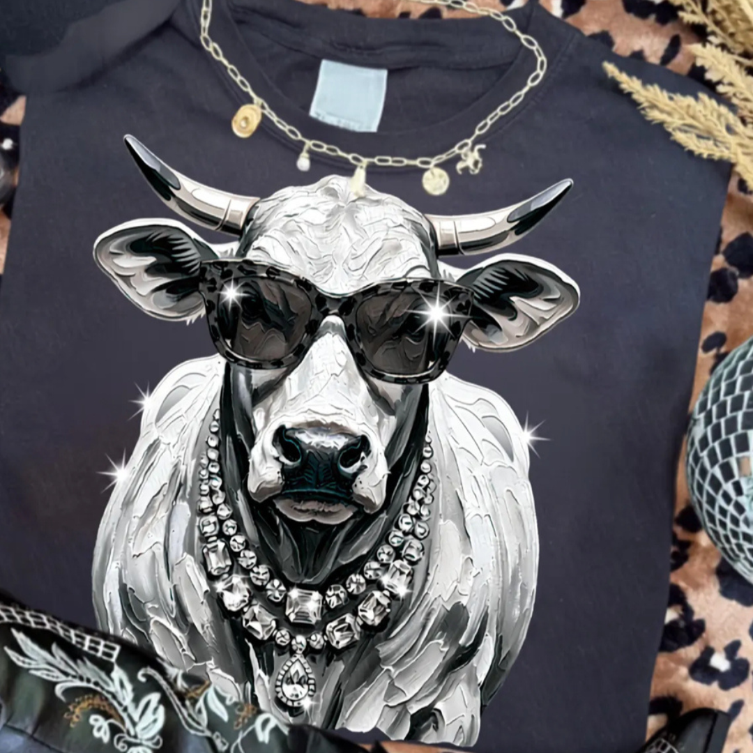 Made to Order | Boujee White Heifer Graphic Tee or Sweatshirt in Multiple Printing Options on Ivory or Black
