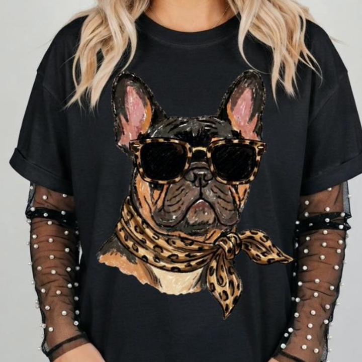 Made to Order | Glam Frenchie Graphic Tee or Sweatshirt in Multiple Printing Options on Ivory or Black
