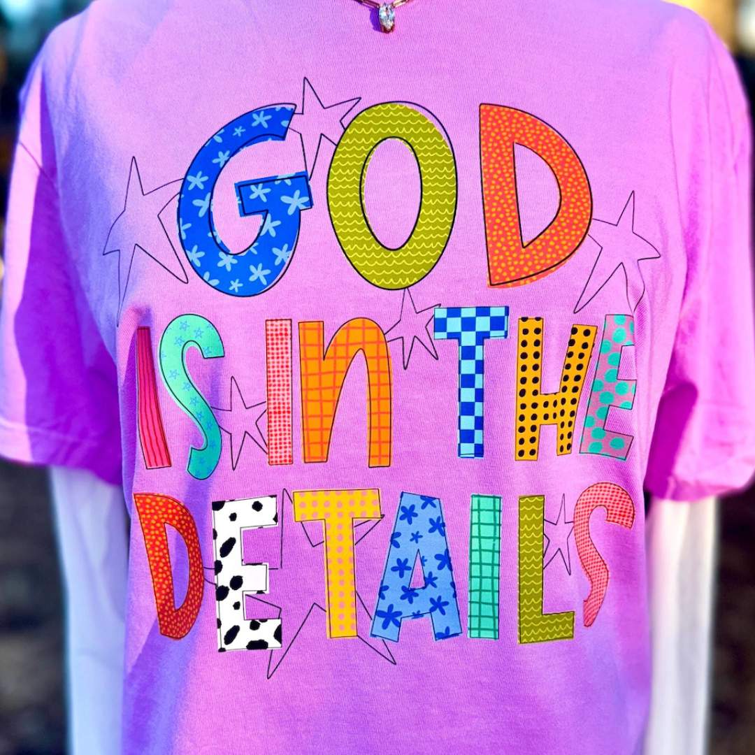 Made to Order | God Retro Neon Design Graphic Tee or Sweatshirt in Multiple Printing Options on Purple