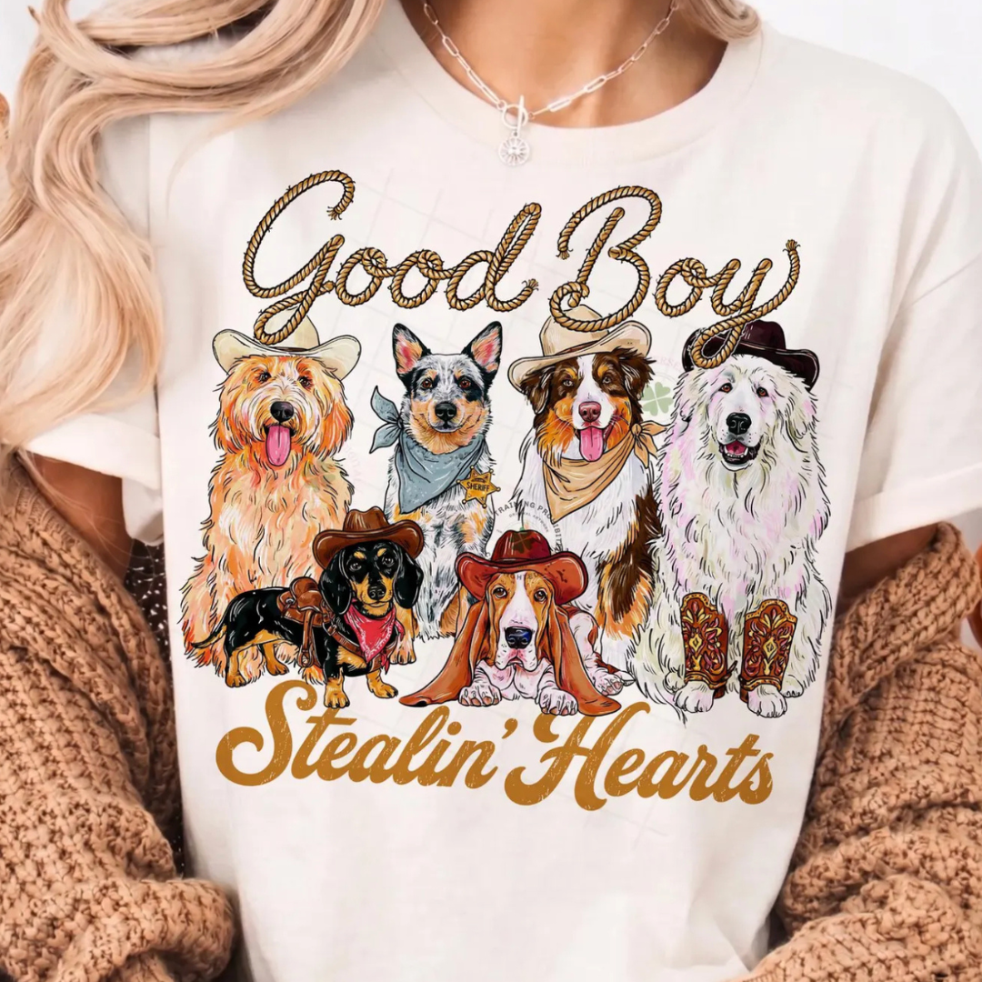 Made to Order | Good Boys Western Graphic Design Tee or Sweatshirt in Multiple Printing Options on White