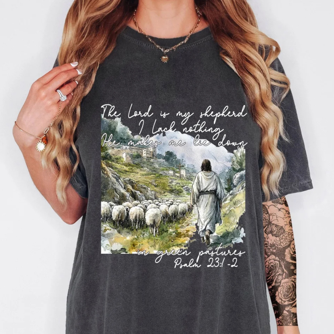 Made to Order | Green Pastures Design Graphic Tee or Sweatshirt in Multiple Printing Options on Pepper Grey or White