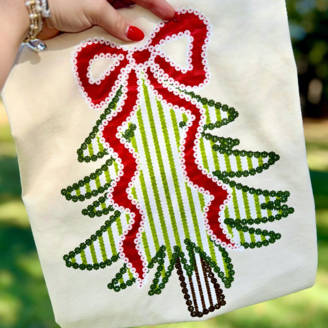 Made to Order | HOLIDAY Funky Tree Graphic Tee or Sweatshirt in Multiple Printing Options on Natural