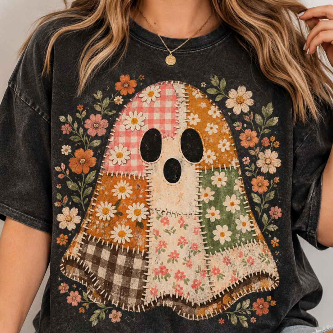 Made to Order | Hippie Vibes Ghost Printed Graphic Tee or Sweatshirt in Multiple Printing Options on Ivory or Black