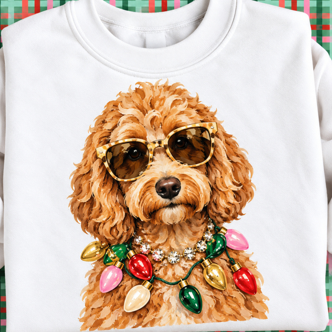 Made to Order | Holiday Boujee Doodle Graphic Tee or Sweatshirt in Multiple Printing Options on White