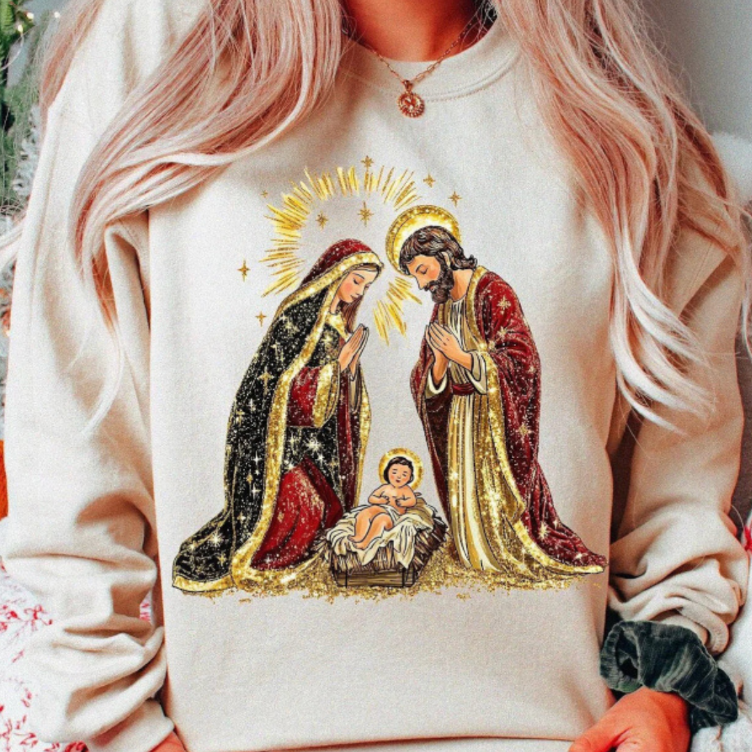 Made to Order | Holiday Prayer Design Graphic Tee or Sweatshirt in Multiple Printing Options on White