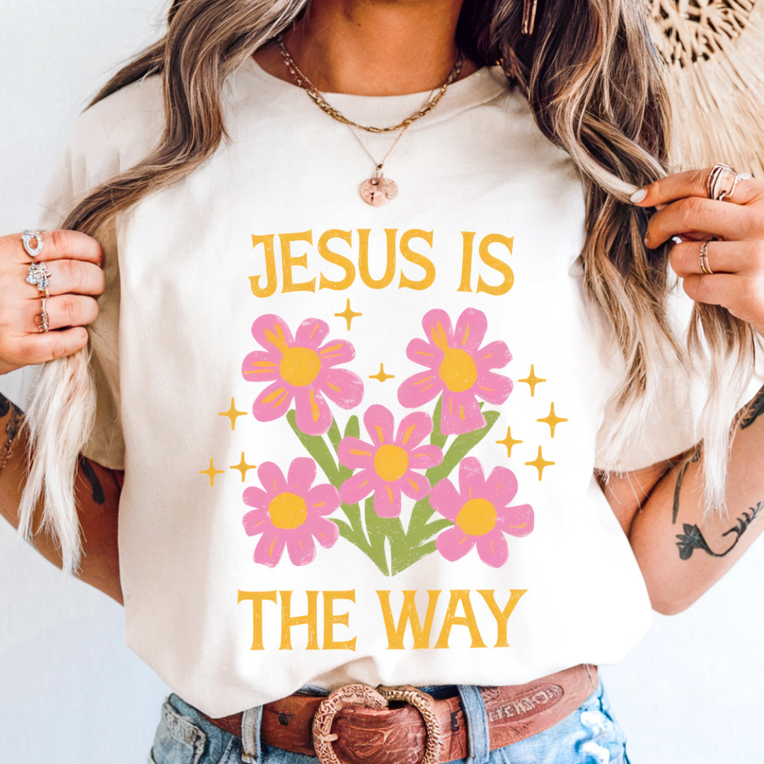 Made to Order | Jesus Is The Way Graphic Tee or Sweatshirt in Multiple Printing Options on White
