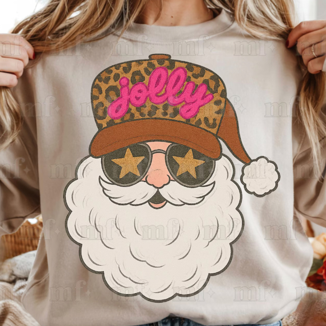 Made to Order | Jolly Trucker Santa Graphic Tee or Sweatshirt in Multiple Printing Options on Sand