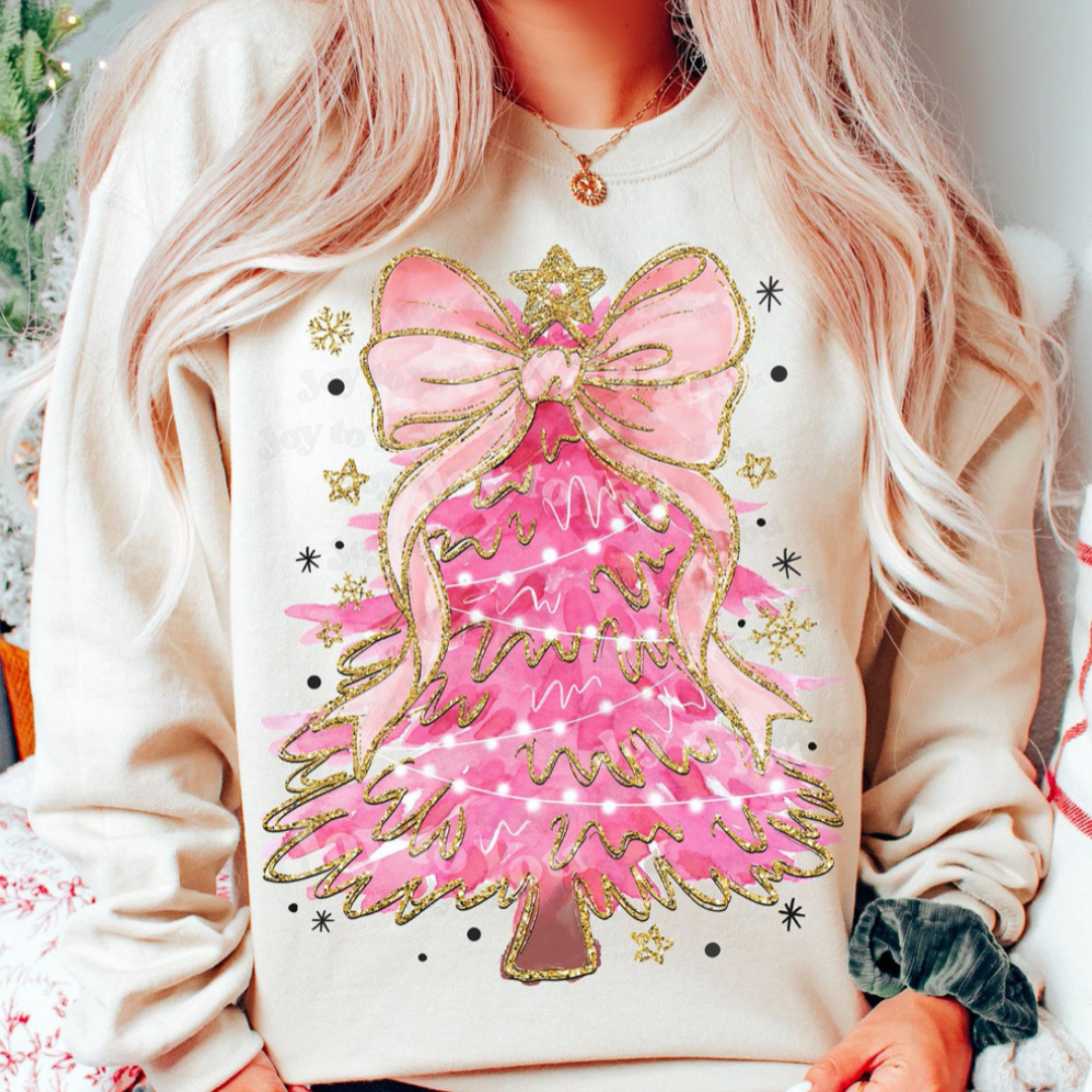 Made to Order | Pink Girly Tree Graphic Tee or Sweatshirt in Multiple Printing Options on White