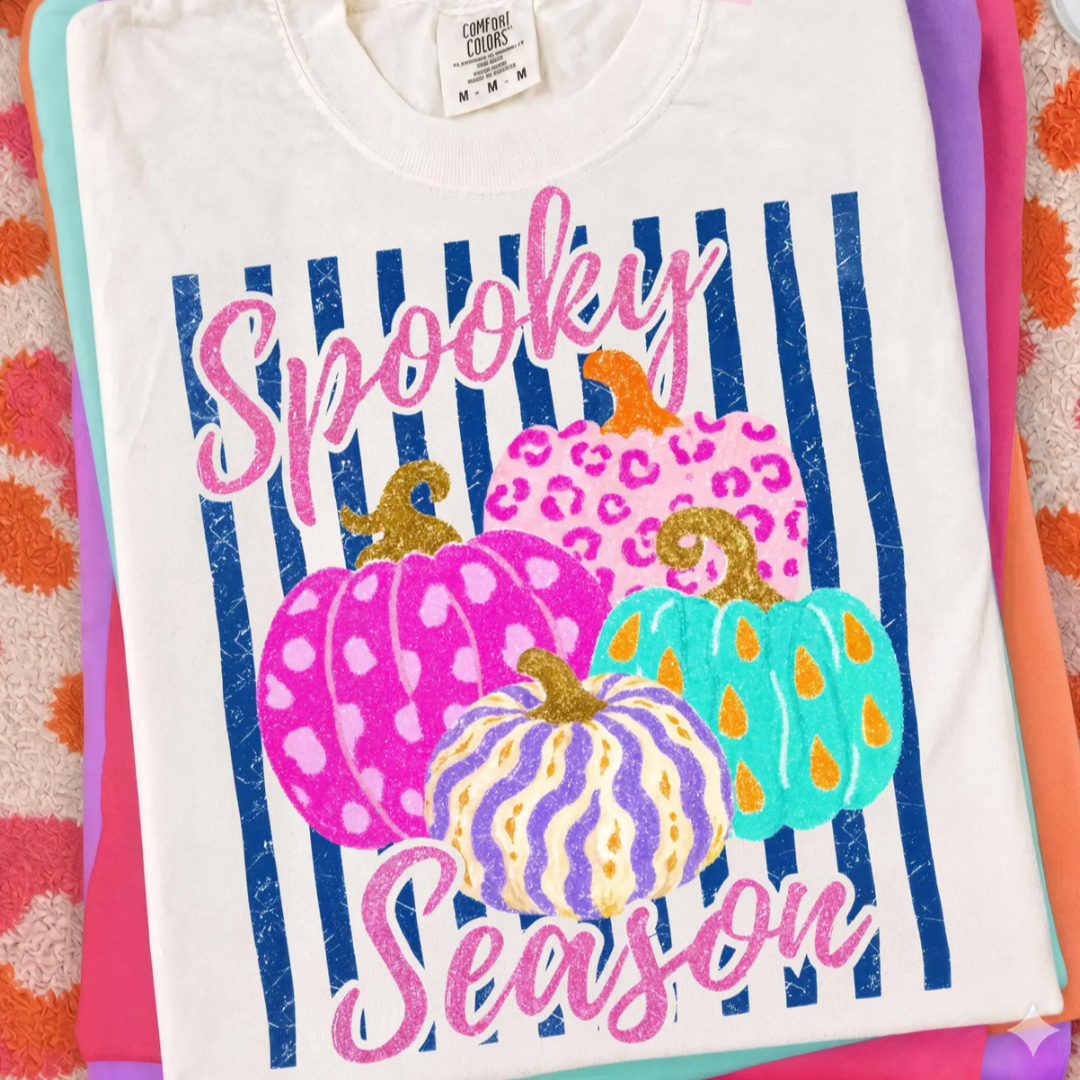 Made to Order | Spooky Season Pumpkin Graphic Design Tee or Sweatshirt in Multiple Printing Options on White