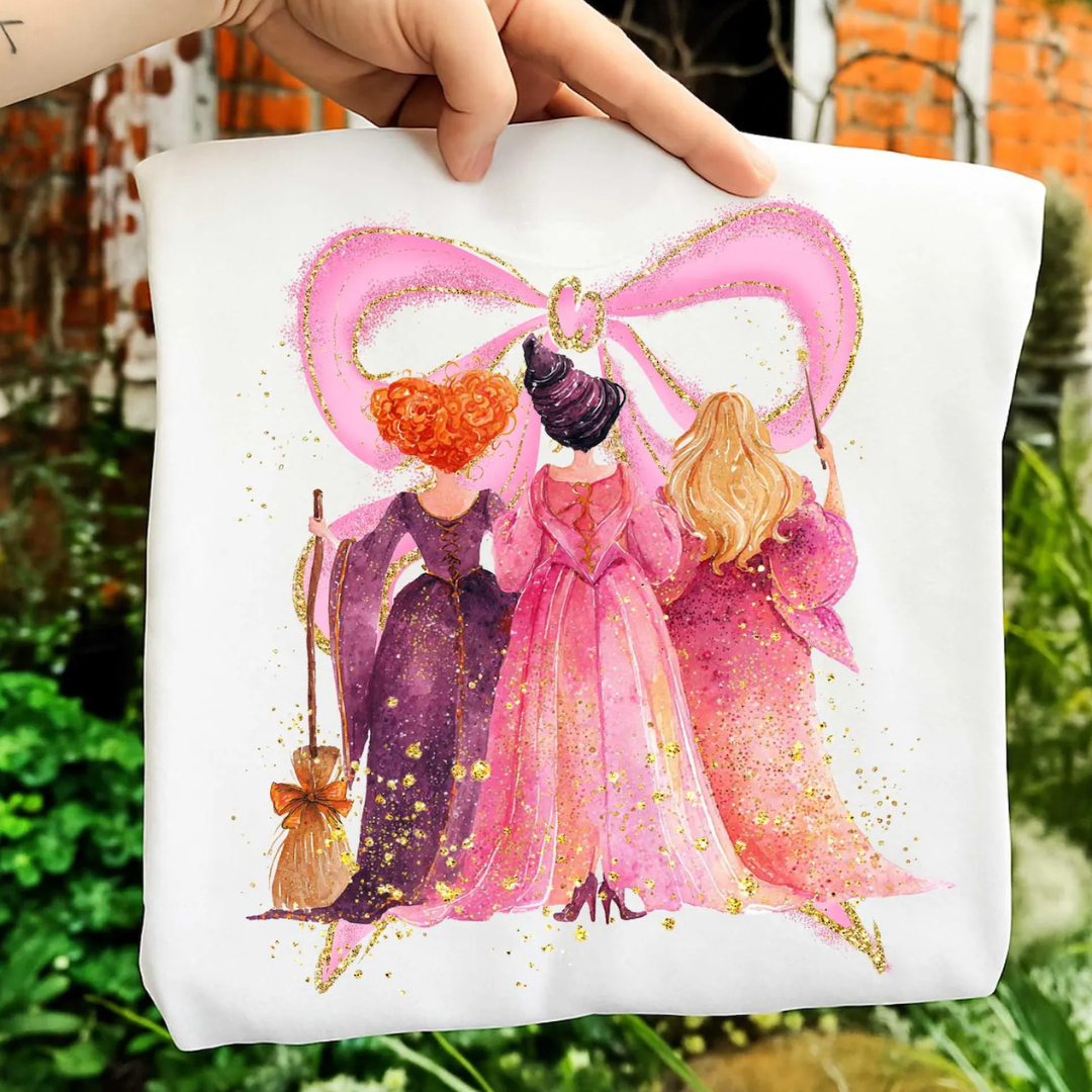 Made to Order | Witchy Pink Graphic Design Tee or Sweatshirt in Multiple Printing Options on White