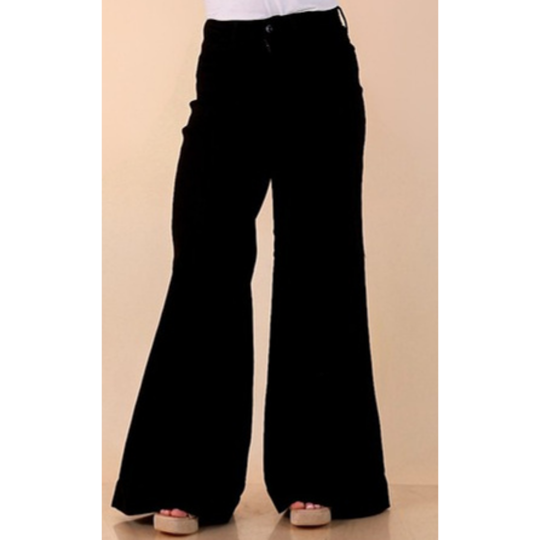 Make a Statement palazzo wide leg jeans in black