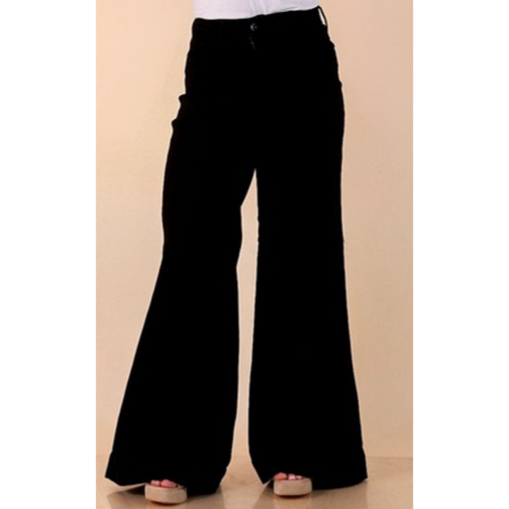 Make a Statement palazzo wide leg jeans in black