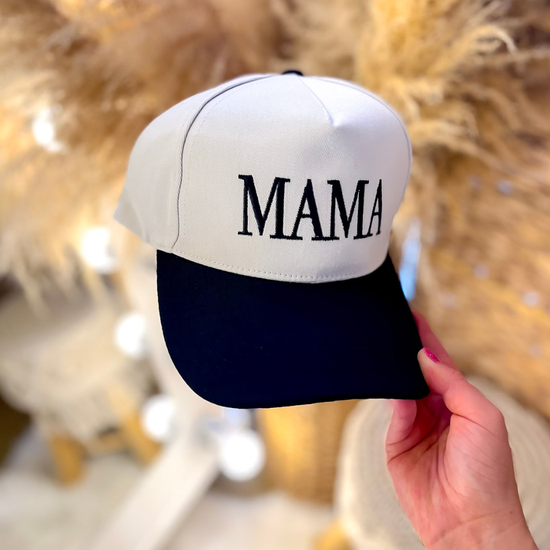 Mama Two Tone Canvas Trucker Cap in Multiple Color Options