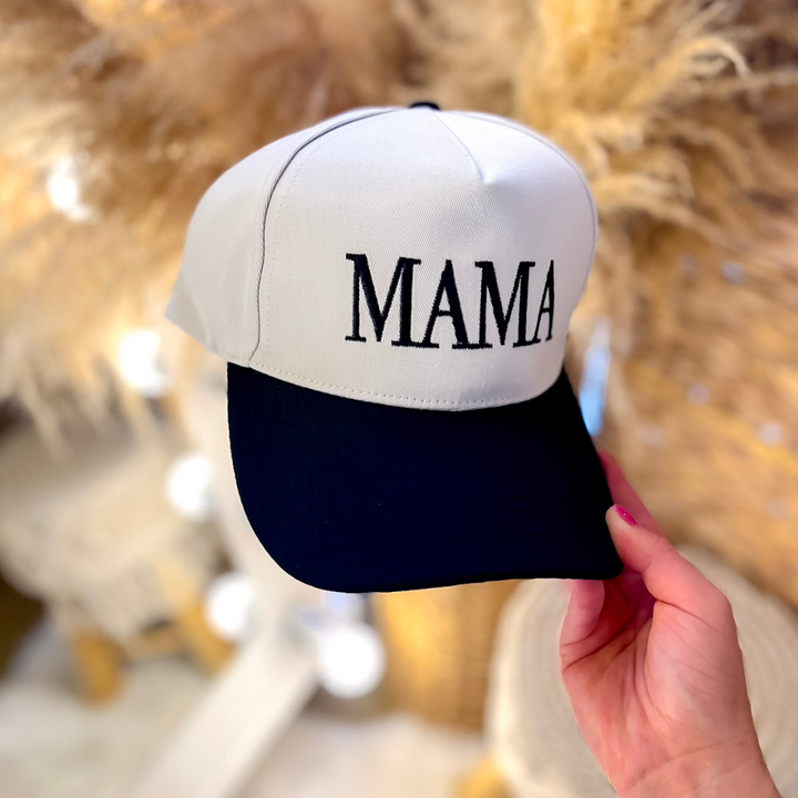 Mama Two Tone Canvas Trucker Cap in Multiple Color Options