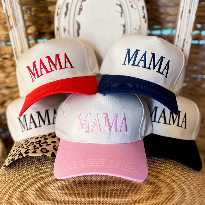 Mama Two Tone Canvas Trucker Cap in Multiple Color Options