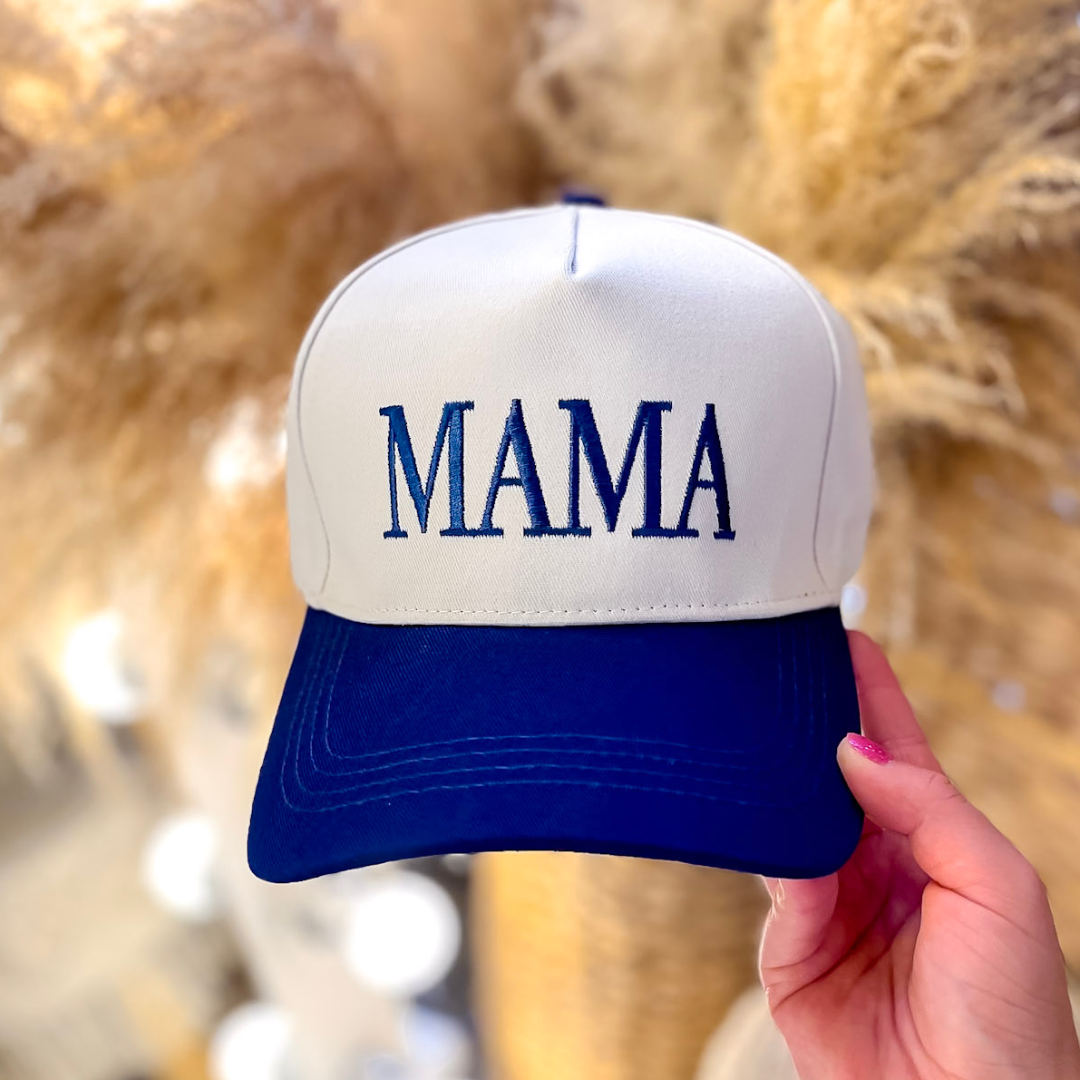 Mama Two Tone Canvas Trucker Cap in Multiple Color Options