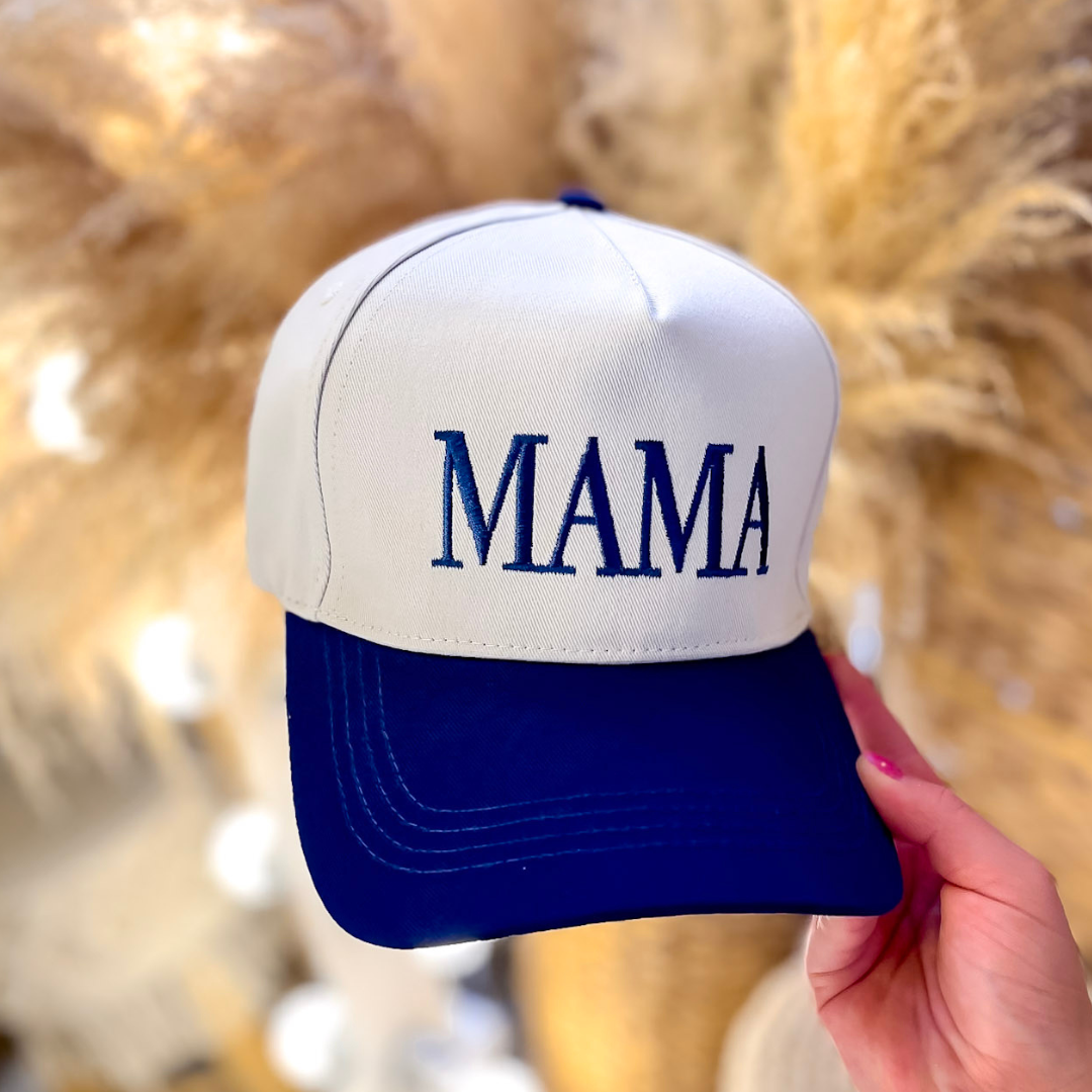 Mama Two Tone Canvas Trucker Cap in Multiple Color Options