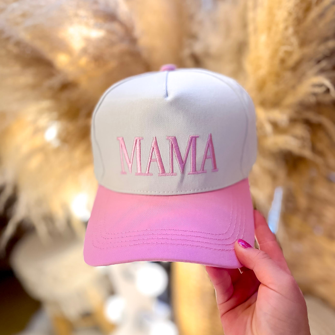 Mama Two Tone Canvas Trucker Cap in Multiple Color Options
