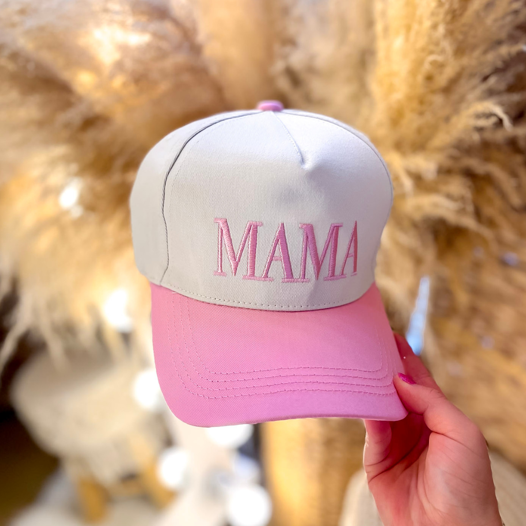 Mama Two Tone Canvas Trucker Cap in Multiple Color Options
