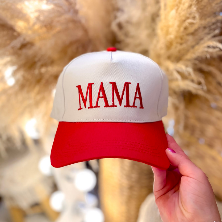 Mama Two Tone Canvas Trucker Cap in Multiple Color Options