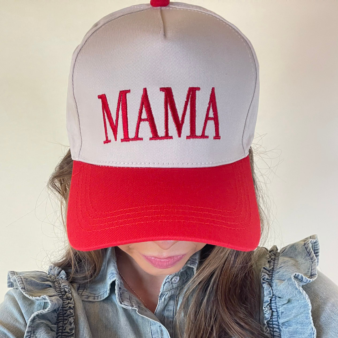 Mama Two Tone Canvas Trucker Cap in Multiple Color Options