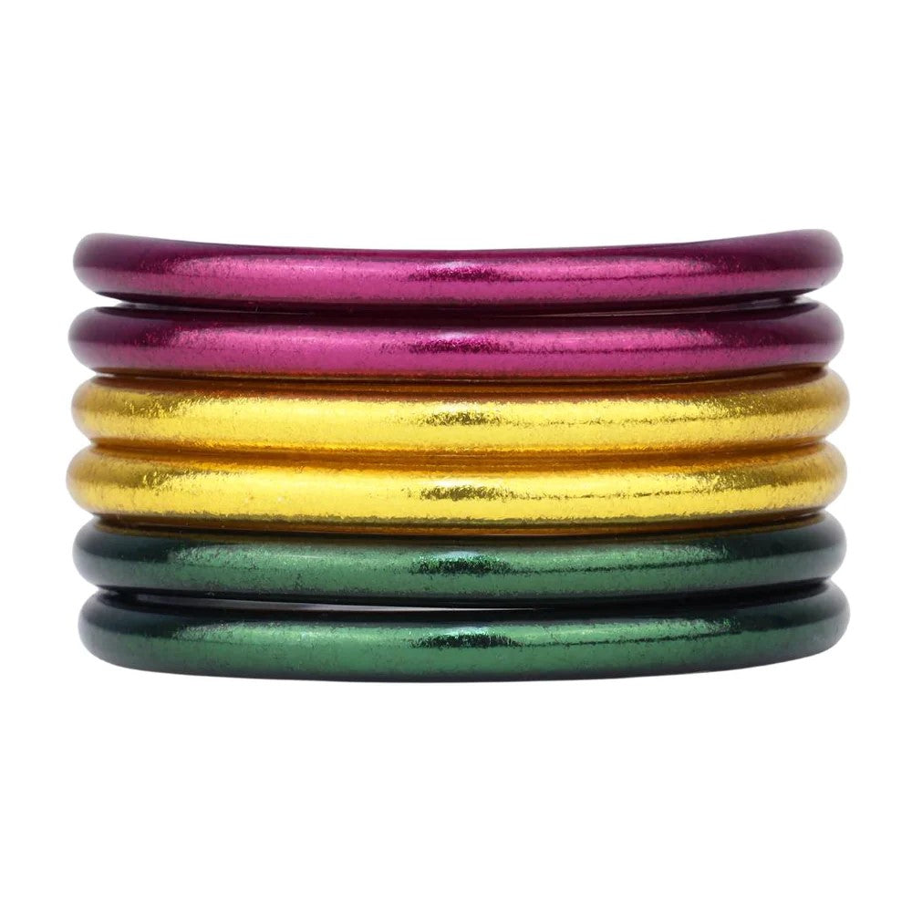 BuDhaGirl | Set of Six | Mardis Gras All Weather Bangles - Giddy Up Glamour Boutique