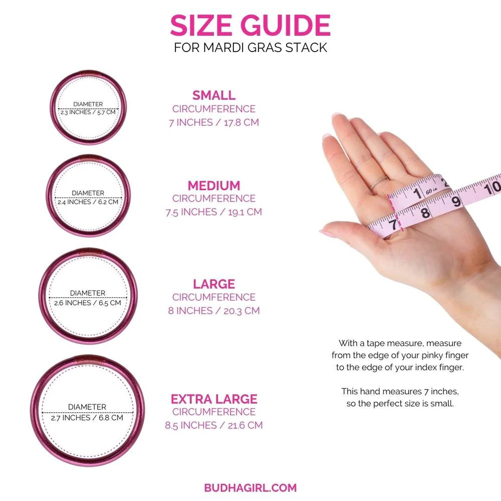 BuDhaGirl | Set of Six | Mardis Gras All Weather Bangles - Giddy Up Glamour Boutique