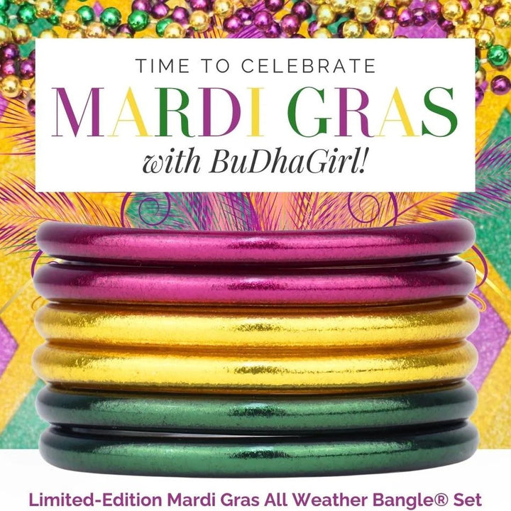 BuDhaGirl | Set of Six | Mardis Gras All Weather Bangles - Giddy Up Glamour Boutique