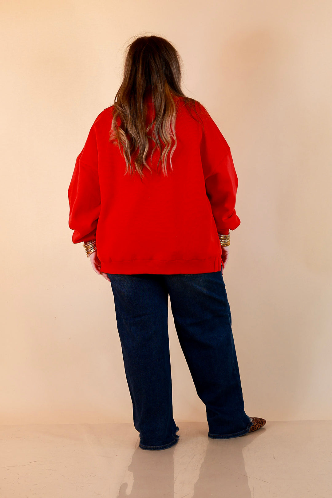 Merry Company Merry and Bright Crew Sweatshirt in Red