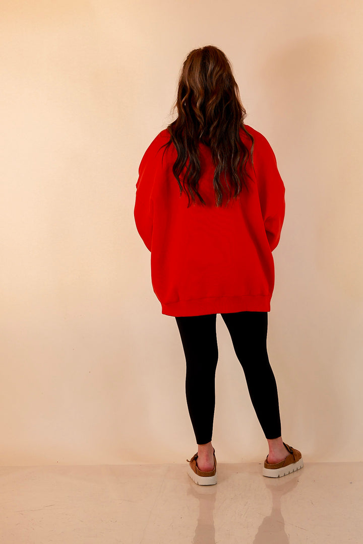 Merry Company Merry and Bright Crew Sweatshirt in Red