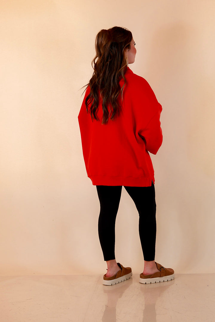 Merry Company Merry and Bright Crew Sweatshirt in Red