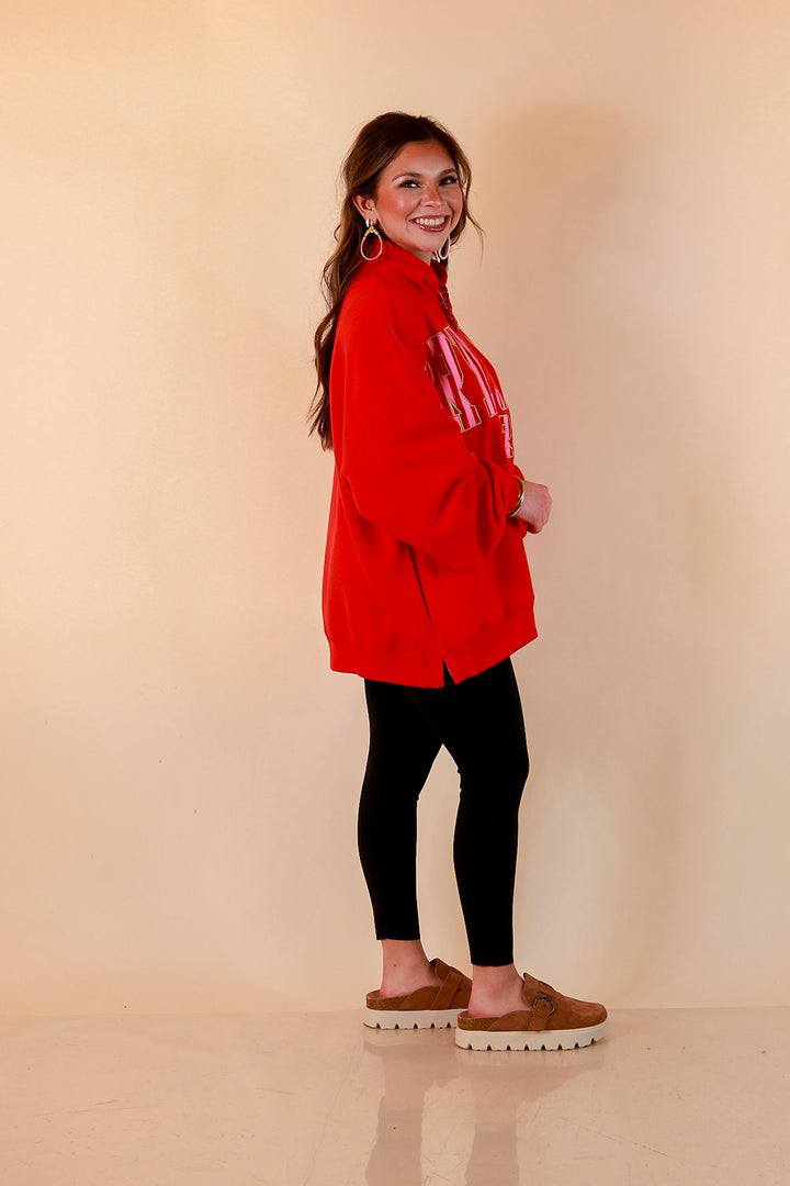 Merry Company Merry and Bright Crew Sweatshirt in Red