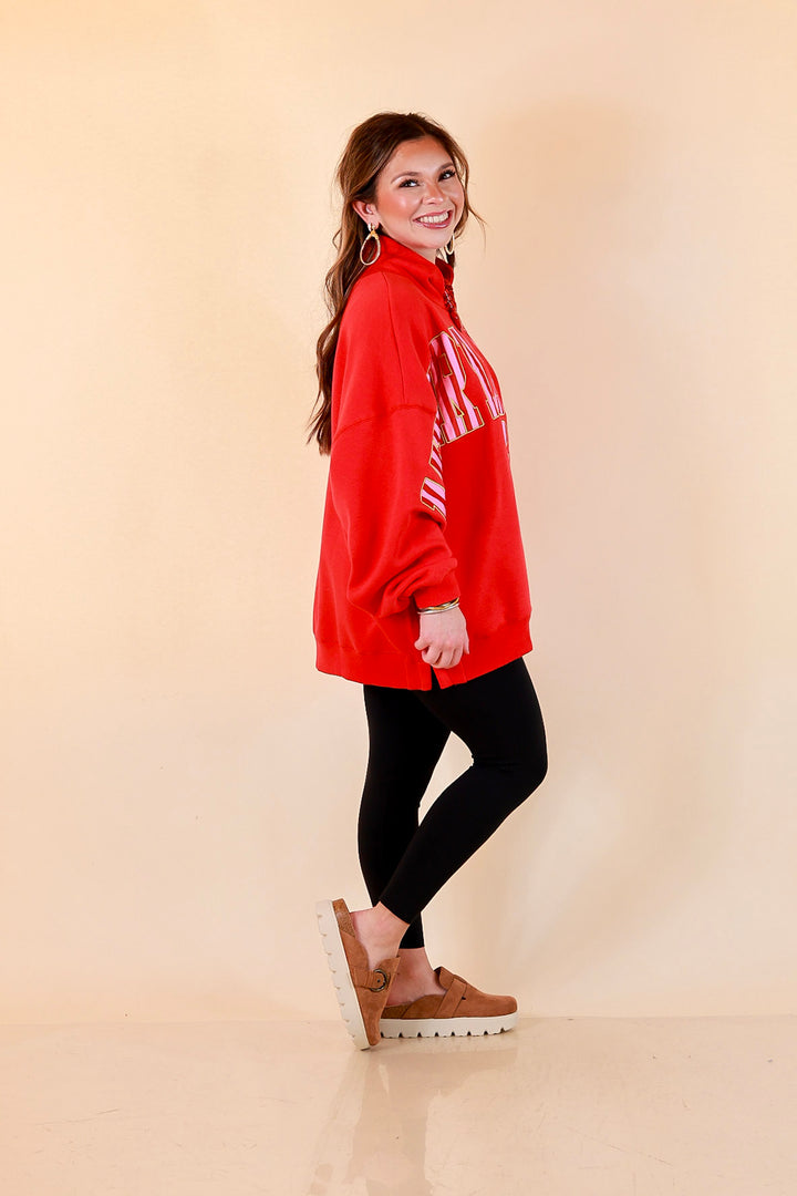 Merry Company Merry and Bright Crew Sweatshirt in Red