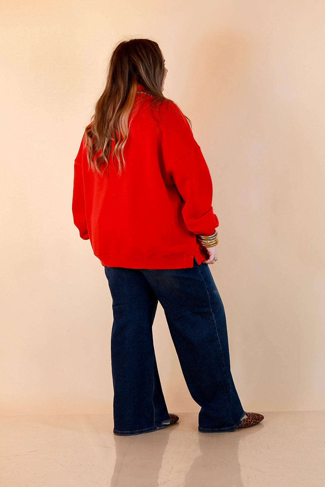 Merry Company Merry and Bright Crew Sweatshirt in Red