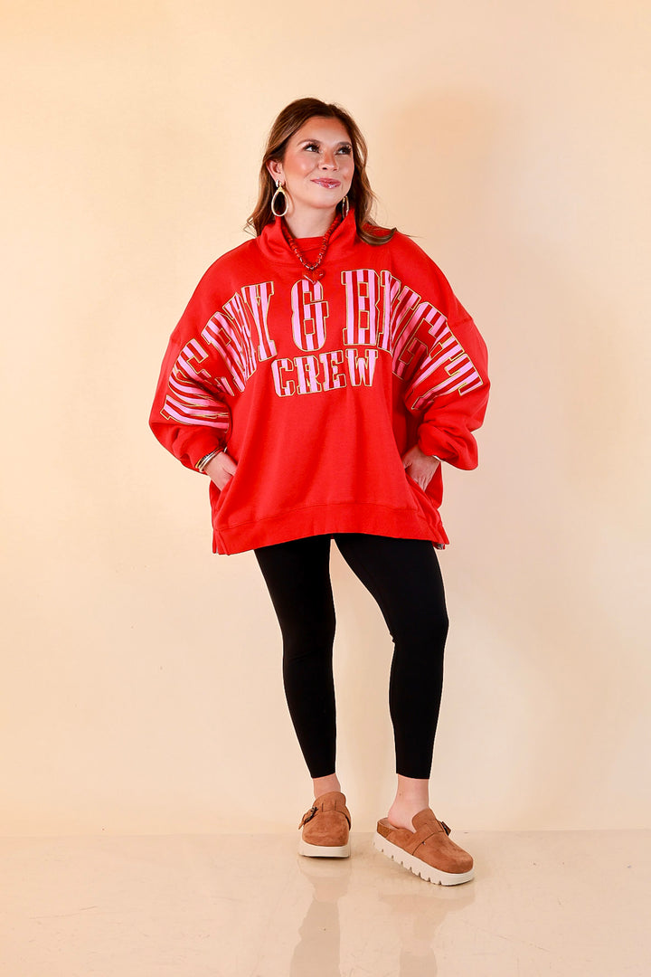 Merry Company Merry and Bright Crew Sweatshirt in Red