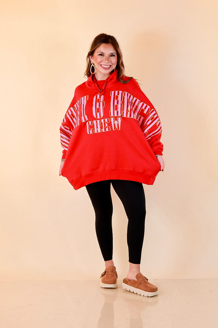 Merry Company Merry and Bright Crew Sweatshirt in Red