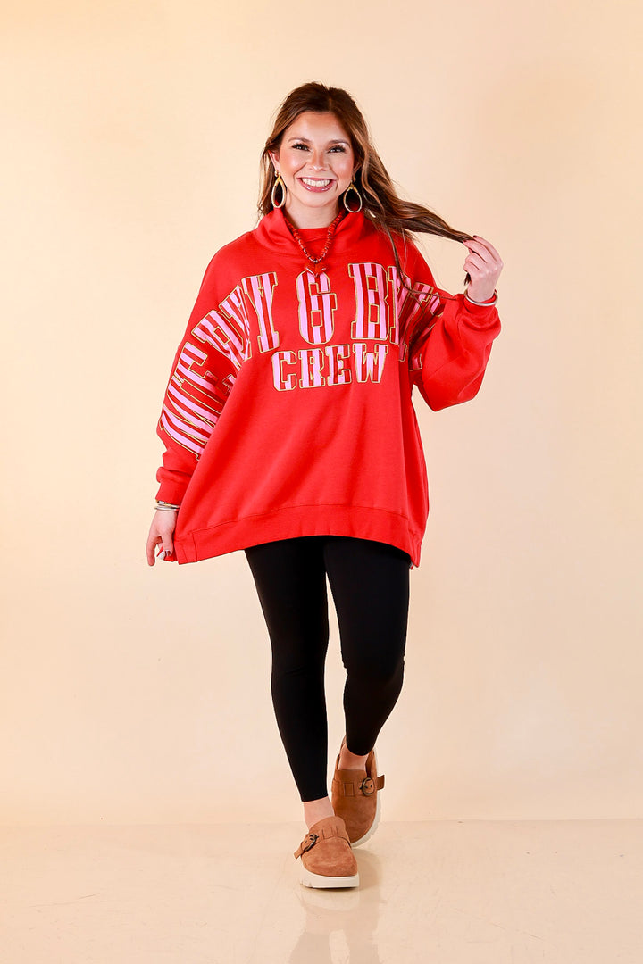 Merry Company Merry and Bright Crew Sweatshirt in Red