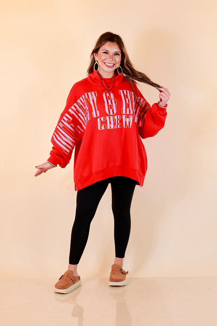 Merry Company Merry and Bright Crew Sweatshirt in Red