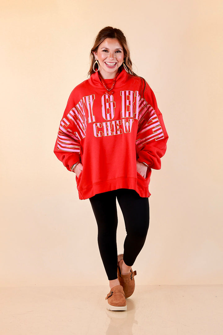 Merry Company Merry and Bright Crew Sweatshirt in Red
